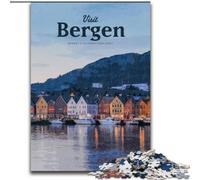Rompecabezas de 1000 Piezas para Adultos Visita Bergen Juego Familiar Antiestrés Desafío difícil Regalos de Amigo Secreto (50x75cm) 1000 Piezas