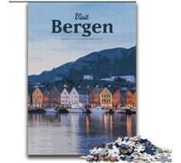 Rompecabezas de 1000 Piezas para Adultos Visita Bergen Juego Familiar Antiestrés Desafío difícil Regalos de Amigo Secreto (38x52cm) 1000 Piezas