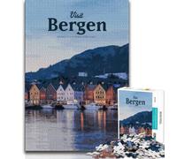 Rompecabezas de 1000 Piezas para Adultos Visita Bergen, un Juego desafiante y Educativo para Toda la Familia, Ideal para cumpleaños y Navidad (38x26cm)