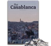 Rompecabezas de 1000 Piezas para Adultos, Visita Casablanca, Rompecabezas para Adolescentes, Pasa el Tiempo en casa con Piezas aleatorias Que se entrelazan (26x38cm)