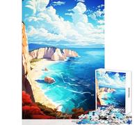 Rompecabezas de 1000 Piezas para Adultos Visita Grecia Pintura al óleo Juguete Educativo Grandes Regalos y Juguetes Juego Educativo Lista de Deseos con Papá Noel tamaño 38x52cm