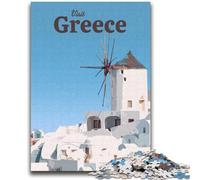 Rompecabezas de 1000 Piezas para Adultos Visita Grecia Un Juego desafiante y Familiar con Piezas aleatorias Que encajan Perfectamente (38x52cm)