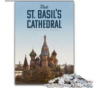 Rompecabezas de 1000 Piezas para Adultos Visita la Catedral de San Basilio, para niños a Partir de 14 años, Juguetes educativos, Juegos Familiares, Regalo de cumpleaños, 26x38cm