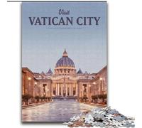 Rompecabezas de 1000 Piezas para Adultos Visita la Ciudad del Vaticano Juego desafiante Juguetes Oferta de Regalo para Toda la Familia a Partir de 14 años (38x52cm) 1000 Piezas