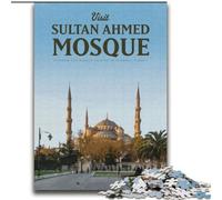 Rompecabezas de 1000 Piezas para Adultos Visita la Mezquita del Sultán Ahmed, para niños a Partir de 14 años, Juguetes educativos, Juegos Familiares, Regalo de cumpleaños, 75x100cm
