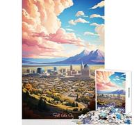 Rompecabezas de 1000 Piezas para Adultos Visita Salt Lake City Juguete Educativo Regalo Divertido para Juegos educativos Cada Pieza es única tamaño 38x52cm