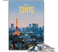 Rompecabezas de 1000 Piezas para Adultos Visita Tokio, Educativo para Toda la Familia 50x75cm