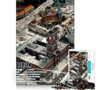 Rompecabezas de 1000 Piezas para Adultos Vista aérea de la Ciudad de Berlín,Bordes Lisos,Juguete de construcción,Juego Relajante,Escena navideña (50x75cm)
