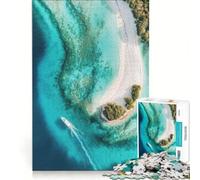 Rompecabezas de 1000 Piezas para Adultos Vista aérea de una Isla Tropical Juego Educativo desafío difícil fortalece el Amor Entre Parejas 38x26cm