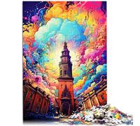 Rompecabezas de 1000 piezas para adultos, vista de la torre del ayuntamiento de Varsovia, desafiante, difícil, mejora la memoria, 14.95 x 20.47 pulgadas