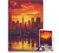 Rompecabezas de 1000 Piezas para Adultos, Vista del Atardecer en San Francisco, Acogedor y Relajante, Divertido, Ajuste, Juguete de Alta precisión, tamaño 50x75cm