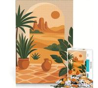 Rompecabezas de 1000 Piezas para Adultos: Vista del Desierto a través de un Arco con Plantas Juego Familiar Ideal para la interacción Entre Padres e Hijos cumpleaños y Navidad