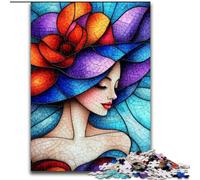 Rompecabezas de 1000 Piezas para Adultos, vitral de Mujer, de Madera, Ideal para cumpleaños, Navidad y Halloween, tamaño 50x75cm, decoración artística DIY, Regalo de cumpleaños