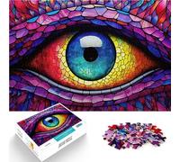 Rompecabezas de 1000 Piezas para Adultos Vitral Ojo de Dragón Juguetes de Entretenimiento Familiar para la decoración del hogar 52x38cm
