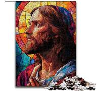 Rompecabezas de 1000 Piezas para Adultos, vitrales de Jesús, Juego de Actividades Familiares para Adolescentes, desafiante Rompecabezas de 50x75cm