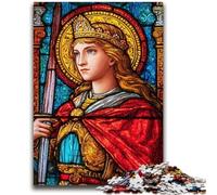 Rompecabezas de 1000 Piezas para Adultos, vitrales de San Agustín, para Adolescentes, Juego de Preguntas, decoración de Pared, cumpleaños y Navidad (50x75cm)