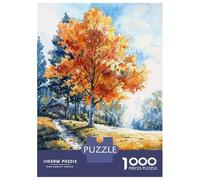 Rompecabezas De 1000 Piezas para Adultos Vivid Autumn Path Rompecabezas para Adultos Juguetes Antiestrés para La Diversión Familiar Regalos De Cumpleaños Y Únicos 52x38cm/1000pcs