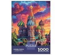 Rompecabezas De 1000 Piezas para Adultos Vivid St. Basil's Rompecabezas para Adultos Juego Familiar Corte De Precisión Cumpleaños Y Navidad 38x26cm/1000pcs