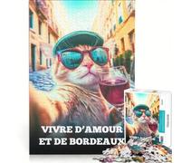 Rompecabezas de 1000 Piezas para Adultos Vivre D'Amour Et De Bordeaux, Juguetes antiestrés, decoración del hogar, Regalos de cumpleaños 50x75cm
