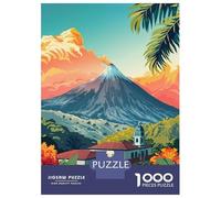 Rompecabezas De 1000 Piezas para Adultos Volcano Landscape in Ecuador Rompecabezas para Adultos Juegos De Relajación Desafío Difícil Ayuda A Ejercitar El Cerebro 38x26cm/1000pcs