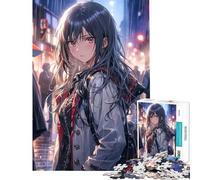 Rompecabezas de 1000 Piezas para Adultos Waifu bajo la Lluvia Actividades Divertidas en casa Regalos para Mujeres Juegos Familiares Apto para Mayores de 14 años 38x52cm