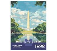 Rompecabezas De 1000 Piezas para Adultos Washington DC Monument Illustration Rompecabezas para Adultos Juguetes Antiestrés Carrera De Velocidad Manual Interacción Entre Padres E Hijos 70x50cm/1000pcs