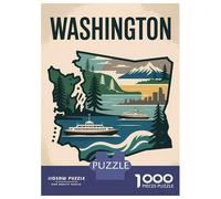 Rompecabezas De 1000 Piezas para Adultos Washington State Travel Rompecabezas para Adultos Juguete Decoración De Pared Pero Diversión Y Humorística Diversión En El Hogar, 70x50cm/1000pcs