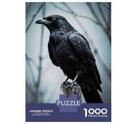 Rompecabezas De 1000 Piezas para Adultos Watchful Crow on Wooden Rompecabezas para Adultos Juegos Relajantes para La Diversión Familiar Interacción Entre Padres E Hijos 70x50cm/1000pcs