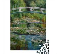 Rompecabezas De 1000 Piezas para Adultos Water Lily Pond Painting-9 Rompecabezas Juego De Ingenio Alivia El Estrés Cumpleaños 38x26cm/1000pcs