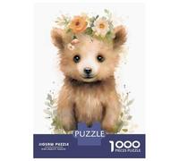 Rompecabezas De 1000 Piezas para Adultos Watercolor Baby Bear Art Rompecabezas para Adultos Juego De Ingenio Regalos para Mujeres Regalos De Cumpleaños 52x38cm/1000pcs