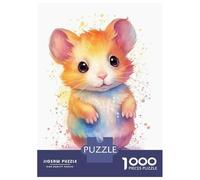 Rompecabezas De 1000 Piezas para Adultos Watercolor Baby Hamster Rompecabezas para Adultos Juegos Familiares Desafío Difícil para Cumpleaños, Navidad 38x26cm/1000pcs