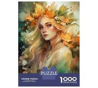 Rompecabezas De 1000 Piezas para Adultos Watercolor Floral Portrait Rompecabezas para Adultos Juegos Familiares Pero Divertidos Y Humorísticos Regalo De Cumpleaños, Regalos, 52x38cm/1000pcs