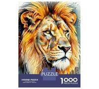 Rompecabezas De 1000 Piezas para Adultos Watercolor Lion Portrait Rompecabezas para Adultos Juegos Relajantes Regalos para Mujeres Desafiantes para Completar 38x26cm/1000pcs