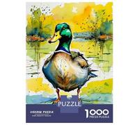 Rompecabezas De 1000 Piezas para Adultos Watercolor Mallard Duck Rompecabezas para Adultos Juegos De Relajación Regalo De Cumpleaños Interacción Entre Padres E Hijos 38x26cm/1000pcs