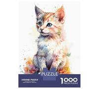 Rompecabezas De 1000 Piezas para Adultos Watercolor Manx Cat Kitten Rompecabezas para Adultos Juego Familiar Difícil Difícil Y Desafiante 38x26cm/1000pcs