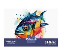 Rompecabezas De 1000 Piezas para Adultos Watercolor Piranha Rompecabezas para Adultos Juguetes Antiestrés Decoración De Pared 70x50cm/1000pcs