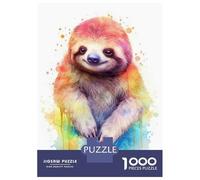 Rompecabezas De 1000 Piezas para Adultos Watercolor Sloth Painting Rompecabezas para Adultos Juegos Relajantes para La Diversión Familiar Interacción Entre Padres E Hijos 70x50cm/1000pcs