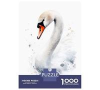 Rompecabezas De 1000 Piezas para Adultos Watercolor Swan Portrait Rompecabezas para Adultos Juegos De Relajación Regalos para Mujeres Desafío Educativo 52x38cm/1000pcs