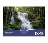 Rompecabezas De 1000 Piezas para Adultos Waterfall in Lush Green Forest Rompecabezas para Adultos Juegos Familiares Desafío Difícil para Cumpleaños, Navidad 38x26cm/1000pcs