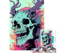 Rompecabezas de 1000 Piezas para Adultos Wendigo Pastel Vector Art para cumpleaños Navidad decoración de Pared Juegos Familiares Apto para Mayores de 14 años (38x26cm)