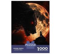 Rompecabezas De 1000 Piezas Para Adultos Werewolf Confrontation Under A Fiery Moon Rompecabezas Para Adultos Juegos Relajantes Para La Diversión Familiar Interacción Entre Padres E Hijos 70x50cm/1000p