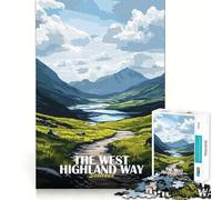 Rompecabezas de 1000 Piezas para Adultos West Highland Way, Escocia Juego de Mesa de Corte preciso Regalo Ideal para Pasar el rato Escena navideña Arte (38x26cm)