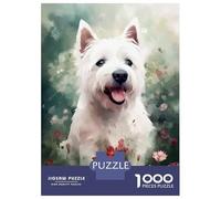 Rompecabezas De 1000 Piezas para Adultos Westie Dog Watercolor Rompecabezas para Adultos Juegos De Relajación Una Obra De Arte Regalos para Amigos Y Familiares 70x50cm/1000pcs