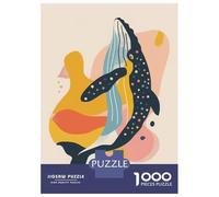 Rompecabezas De 1000 Piezas para Adultos Whale Abstract Flat Rompecabezas Antiestrés Juguetes Difíciles Cumpleaños Y Navidad 52x38cm/1000pcs