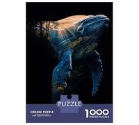 Rompecabezas De 1000 Piezas para Adultos Whale and Forest Double Exposure Rompecabezas para Adultos Juegos De Relajación Regalo De Cumpleaños Interacción Entre Padres E Hijos 70x50cm/1000pcs