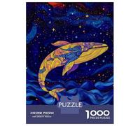 Rompecabezas De 1000 Piezas para Adultos Whale in The Night Sky Rompecabezas para Adolescentes Juguetes Antiestrés Desafío Difícil Actividades Divertidas En Casa 38x26cm/1000pcs