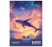 Rompecabezas De 1000 Piezas para Adultos Whale in The Sky Rompecabezas para Adultos Juego De Ingenio Patrón De Ensamblaje Oferta como Regalo para Toda La Familia 52x38cm/1000pcs
