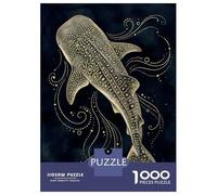 Rompecabezas De 1000 Piezas Para Adultos Whale Shark Illustration with Golden Accents Rompecabezas Para Adultos Juegos Relajantes Difícil Oferta Difícil Como Regalo Para Toda La Familia 52x38cm/1000pc