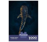 Rompecabezas De 1000 Piezas para Adultos Whale Shark in Gold Rompecabezas para Adultos Juegos Familiares Regalo De Cumpleaños Cumpleaños Y Navidad 52x38cm/1000pcs