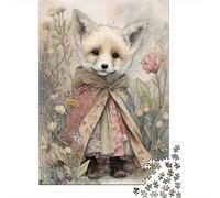 Rompecabezas De 1000 Piezas para Adultos Whimsical Fox in Garden Art Print Rompecabezas para Adultos Juego Práctico Ensamblaje De Patrones Desafiante De Completar 38x26cm/1000pcs